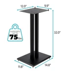Monolith 32IN Steel Speaker Stand W/adjustable Top Plate Floor Spikes (each). Fixed Price $74.99.
