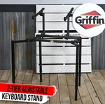 Double Piano Keyboard Stand - 2TIER Studio Stage Mixer Laptop Mount Dj Turntable. Fixed Price $88.00.