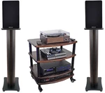 Pair Rockville Rockshelf 68D Dark Wood 6.5" Bookshelf SPEAKERS+36" Stands+rack. Fixed Price $374.85.