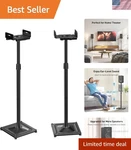 Universal Adjustable Speaker Stands 33.3"-45.1" For Home Surround Sound Audio. Fixed Price $74.99.