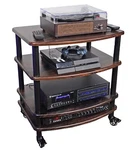 Rockville Flx Dark Wood Adjustable Height 4 Shelf Home Theater Audio Rack Stand. Fixed Price $149.95.