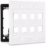 Diytech 8 Port Keystone Wall Plate With 2-GANG Mounting Bracket Modular Net.... Fixed Price $16.20.