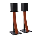 Eximus One Pair Fixed Height Universal Speaker Floor Stands With Real Wood - .... Fixed Price $202.75.