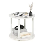 Furinno Turn-n-tube Simple Design 2-TIER Round Wooden Small Coffee Table Marble. Fixed Price $43.01.
