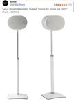 Sanus Adjustable Height Speaker Stand For Sonos Era 300 Pair White. Fixed Price $275.00.