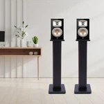 28" Inch Pair Bookshelf Speaker Stands Surround Sound Home Theater Black Walnut. Fixed Price $81.99.