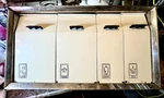 Mcm Chrome Kitchen Canister Set Lady Garner Counter Or Wall Mount Tilt Drawers. Fixed Price $30.00.