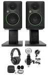 2 Mackie CR3.5 3.5" Studio Monitors W/tone Control+mic+headphones+desktop Stands. Fixed Price $222.95.