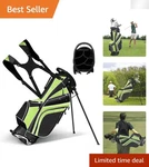 All-weather Waterproof Golf Stand Bag With Comfortable Dual Straps & Sturdy Base. Fixed Price $148.47.