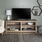 Walker Edison 58" Stand For Up To 65" Driftwood 4-CUBBY Media Console New. Fixed Price $100.00.