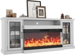 Elegant Led Fireplace Stand For Up 85" With Ample Storage. Fixed Price $500.99.