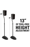 Sanus Home Theater Series Adjustable Height Speaker Stands For Satellite. Fixed Price $95.99.