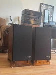 Pioneer HPM-500 Speakers Mij Serviced Vintage Pair W/ Custom Wooden Stands. Fixed Price $1200.00.